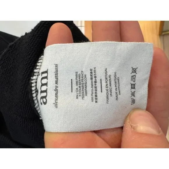 Ami De coeur Tonal Hoodie Black size M medium MEN'S - Picture 6 of 8